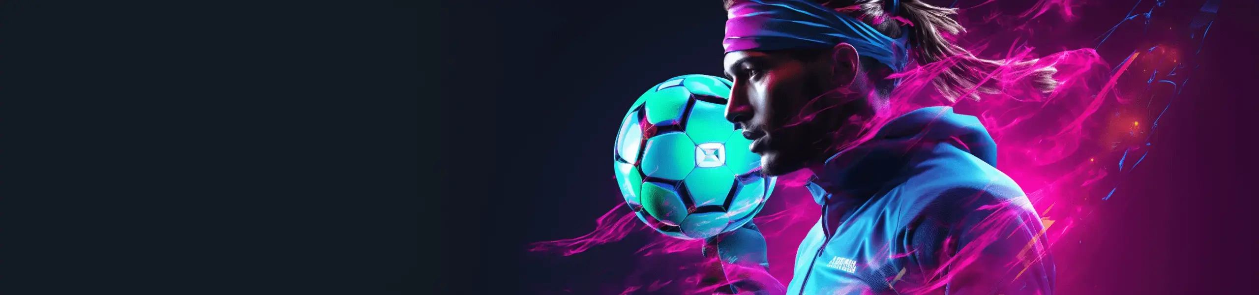 Illustration d'un footballeur en néon, visuel sport de Casinozer